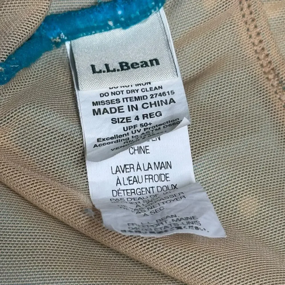 L.L.Bean Twisted One Piece Swimsuit Swim Dress Blue White Polka Dot 4